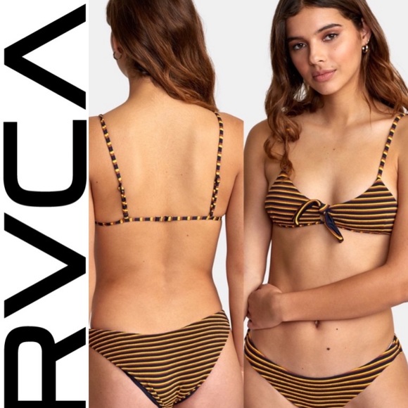 RVCA Other - RVCA bikini front knot mid rise XL 14 bindi stripe